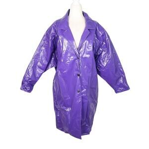 Vintage 80s Kenn Sport Wippette purple vinyl coat jacket S